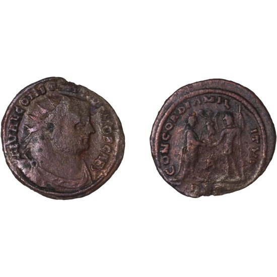 Moneda Imperio Romano Radiado post reforma Constancio I 296-297 d.C. Moneda Imperio Romano Radiado post reforma Constancio I 296-297 d.C.