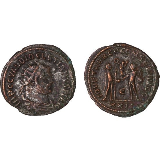 Moneda Imperio Romano Antoniniano Diocleciano 290-294 d.C. Moneda Imperio Romano Antoniniano Diocleciano 290-294 d.C.