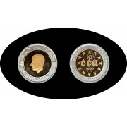 Bélgica 10 ecus 1990 Balduino Bimetálica oro plata