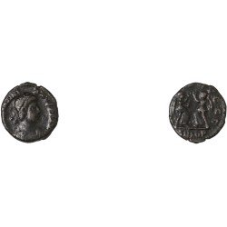 Moneda Imperio Romano ¼ de maiorina Valentiniano II 383-387 d.C. Moneda Imperio Romano ¼ de maiorina Valentiniano II 383-387 d.C.