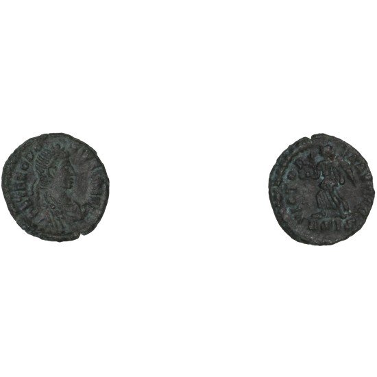 Moneda Imperio Romano ¼ de maiorina Teodosio I 384-387 d.C. Moneda Imperio Romano ¼ de maiorina Teodosio I 384-387 d.C.