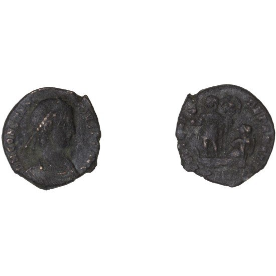 Moneda Imperio Romano ¼ de maiorina Constancio II 348-349 d.C. Moneda Imperio Romano ¼ de maiorina Constancio II 348-349 d.C.