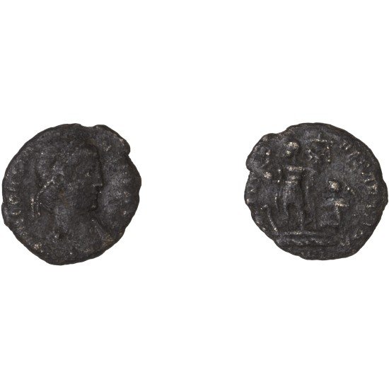 Moneda Imperio Romano ¼ de maiorina Constante 348-349 d.C. Moneda Imperio Romano ¼ de maiorina Constante 348-349 d.C.