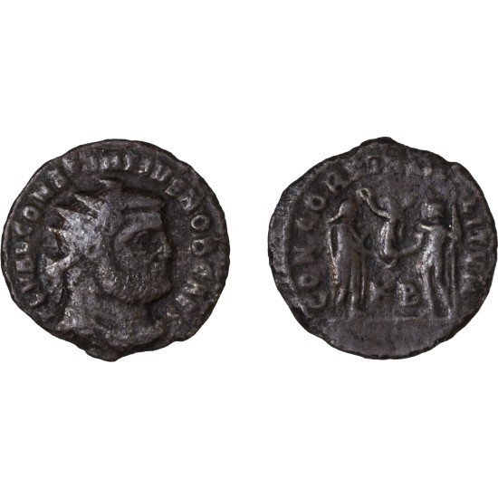 Moneda Imperio Romano Radiado post reforma Constancio I 295-299 d.C.