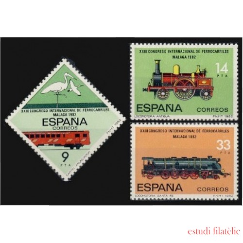 España Spain 2670/72 1982 Ferrocarriles MNH