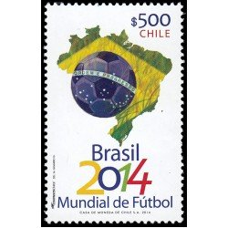 Chile 2045 2014 Deporte Copa del mundo de fútbol 2014 en Brasil MNH Chile 2045 2014 Deporte Copa del mundo de fútbol 2014 en Brasil MNH