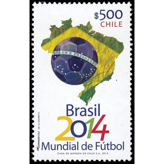 Chile 2045 2014 Deporte Copa del mundo de fútbol 2014 en Brasil MNH Chile 2045 2014 Deporte Copa del mundo de fútbol 2014 en Brasil MNH