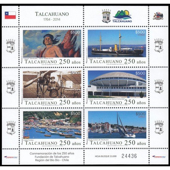 Chile 2057/62 2014 250 aniv. de la fundación de la ciudad de Talcahuano MNH Chile 2057/62 2014 250 aniv. de la fundación de la ciudad de Talcahuano MNH