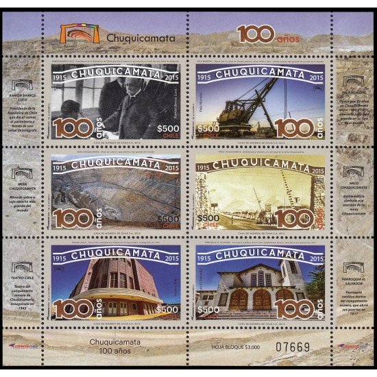 Chile 2067/72 2015 Centenario de la fundación de la ciudad de Chuquicamata MNH Chile 2067/72 2015 Centenario de la fundación de la ciudad de Chuquicamata MNH