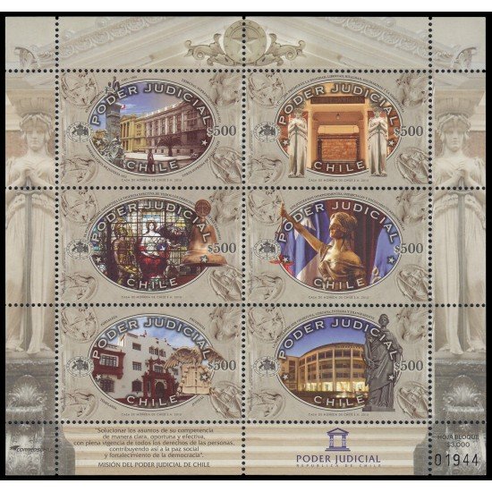 Chile 2093/98 2015 Podder judicial Detalles arquitectónicos del Palacio de Justicia MNH Chile 2093/98 2015 Podder judicial Detalles arquitectónicos del Palacio de Justicia MNH
