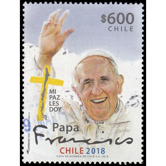 Chile 2132 2018 Personalidades Su Santidad Francisco Papa de la Iglesia Católica Romana desde 2013 MNH Chile 2132 2018 Personalidades Su Santidad Francisco Papa de la Iglesia Católica Romana desde 2013 MNH