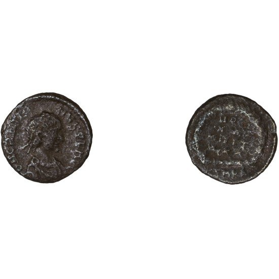 Moneda Imperio Romano ¼ de maiorina Graciano 383 d.C. Moneda Imperio Romano ¼ de maiorina Graciano 383 d.C.