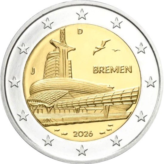 Alemania 2026 2 € euros conmemorativos Bremen ( 5 cecas ) Alemania 2026 2 € euros conmemorativos Bremen ( 5 cecas )
