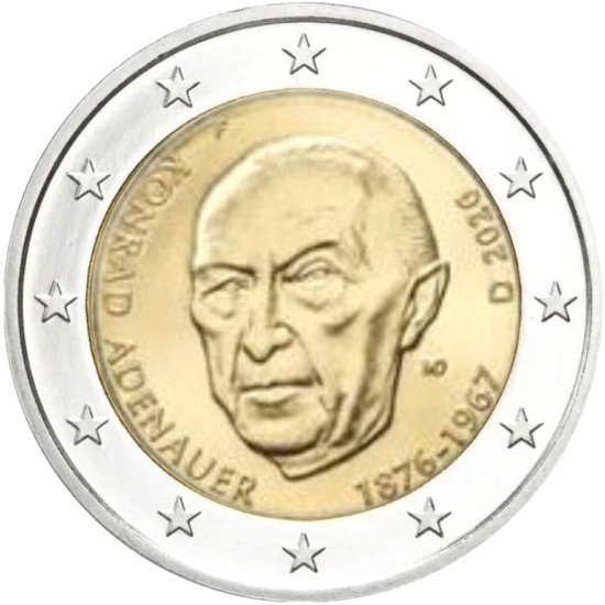 Alemania 2026 2 € euros conmemorativos Konrad Adenauer ( 5 cecas ) Alemania 2026 2 € euros conmemorativos Konrad Adenauer ( 5 cecas )