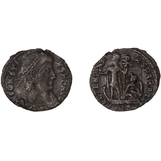Moneda Imperio Romano ¼ de maiorina Constante 348-349 d.C. Moneda Imperio Romano ¼ de maiorina Constante 348-349 d.C.
