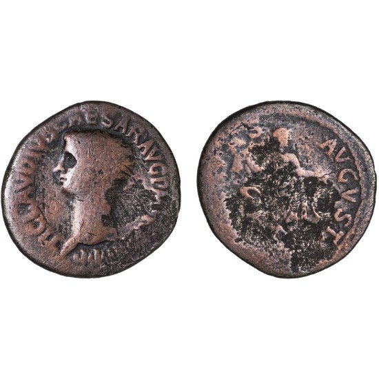 Moneda Imperio Romano As Claudio I 42 d.C.