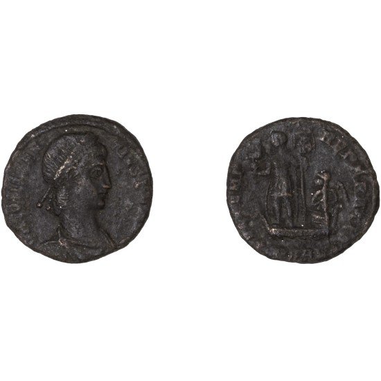 Moneda Imperio Romano ¼ de maiorina Constancio II 348-349 d.C. Moneda Imperio Romano ¼ de maiorina Constancio II 348-349 d.C.