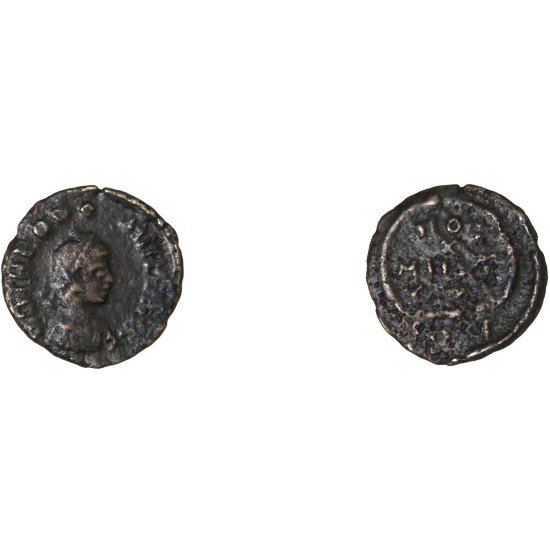 Moneda Imperio Romano ¼ de maiorina Teodosio I 379-388 d.C. Moneda Imperio Romano ¼ de maiorina Teodosio I 379-388 d.C.