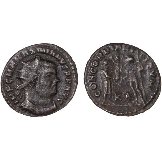 Moneda Imperio Romano Radiado post reforma Maximiano 295-299 d.C.