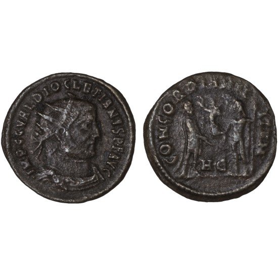 Moneda Imperio Romano Radiado post reforma Diocleciano 295-298 d.C. Moneda Imperio Romano Radiado post reforma Diocleciano 295-298 d.C.