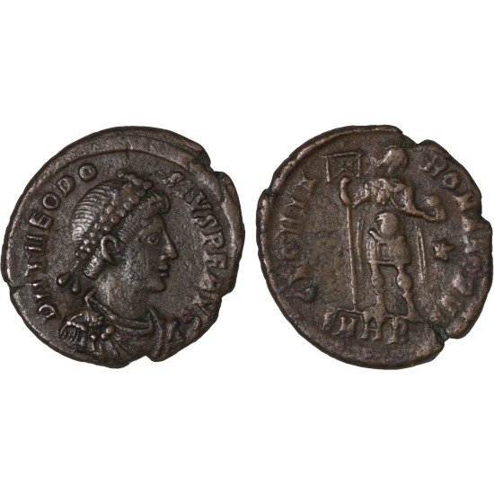 Moneda Imperio Romano Decargiro Teodosio I 393-395 d.C.