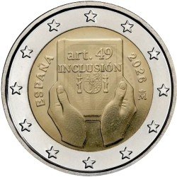 España 2026 2 € euros conmemorativos Incusión España 2026 2 € euros conmemorativos Incusión