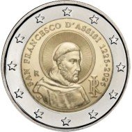 Italia 2026 2 € euros conmemorativos Francisco de Asís