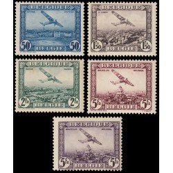 Bélgica A 1/5 1930 Avión sobrevolando panorámica MNH Bélgica A 1/5 1930 Avión sobrevolando panorámica MNH