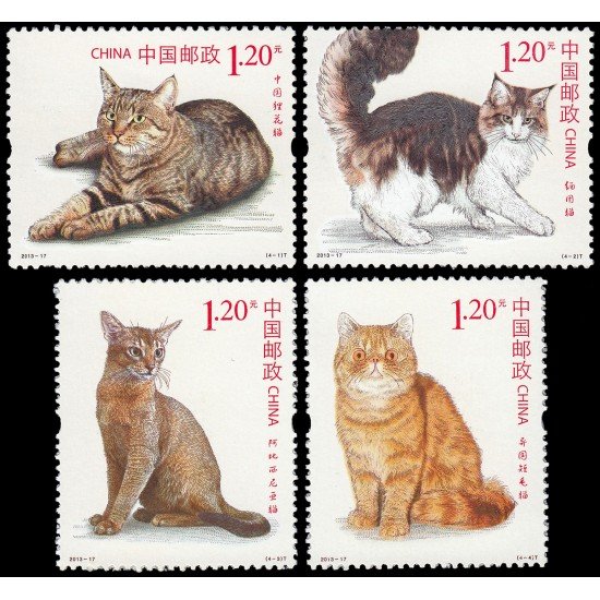 China 5054/57 2013 Fauna Gatos MNH China 5054/57 2013 Fauna Gatos MNH