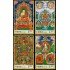 China 5122/25 2014 Arte Pintura sobre paño Thangka Divinidades MNH