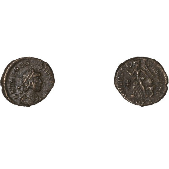 Moneda Imperio Romano Nummus Teodosio I 388-395 d.C. Moneda Imperio Romano Nummus Teodosio I 388-395 d.C.