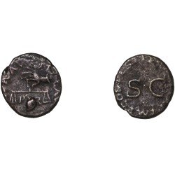 Moneda Imperio Romano Cuadrante Claudio I 41 d.C.