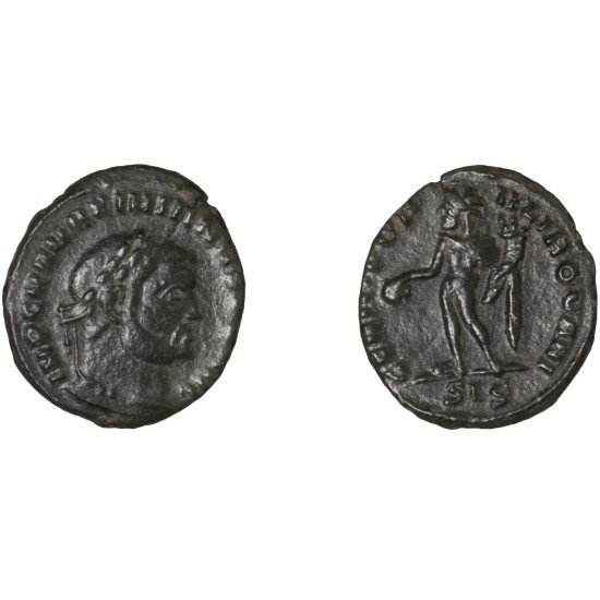 Moneda Imperio Romano ¼ de follis Maximiano 305 d.C. Moneda Imperio Romano ¼ de follis Maximiano 305 d.C.