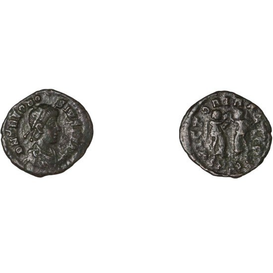 Moneda Imperio Romano ¼ de maiorina Teodosio I 383-387 d.C. Moneda Imperio Romano ¼ de maiorina Teodosio I 383-387 d.C.