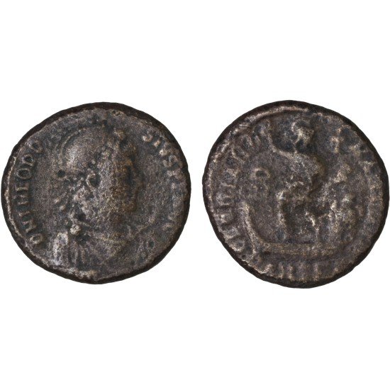 Moneda Imperio Romano Maiorina Teodosio I 383-386 d.C. Moneda Imperio Romano Maiorina Teodosio I 383-386 d.C.