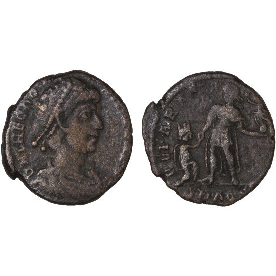 Moneda Imperio Romano Maiorina Teodosio I 379-383 d.C. Moneda Imperio Romano Maiorina Teodosio I 379-383 d.C.