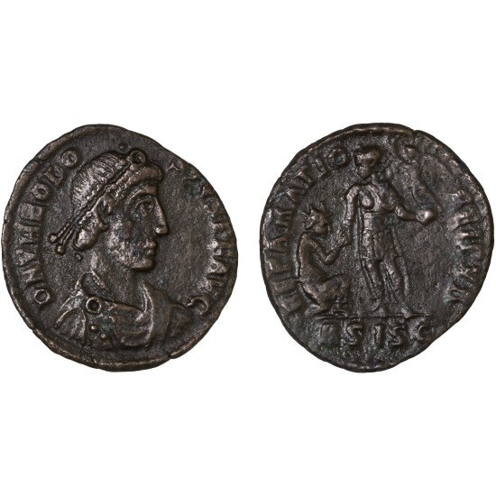Moneda Imperio Romano Maiorina Teodosio I 379-383 d.C.