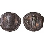 Moneda Imperio Romano Maiorina imitativa Graciano después de 379 d.C.