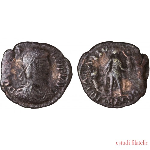 Moneda Imperio Romano Maiorina imitativa Graciano después de 379 d.C.