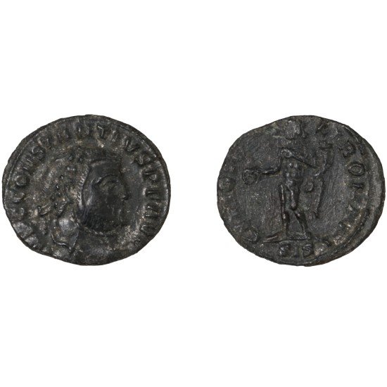 Moneda Imperio Romano ¼ de Follis Constancio I 305 d.C.