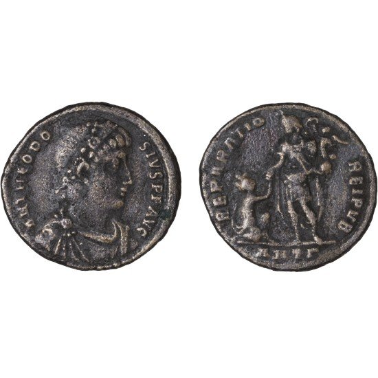 Moneda Imperio Romano Maiorina Teodosio I 379-383 d.C. Moneda Imperio Romano Maiorina Teodosio I 379-383 d.C.