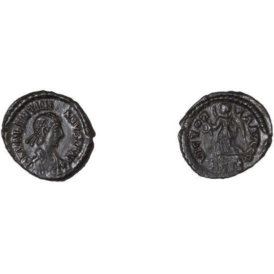 Moneda Imperio Romano ¼ de maiorina Valentiniano II 384-387 d.C. Moneda Imperio Romano ¼ de maiorina Valentiniano II 384-387 d.C.