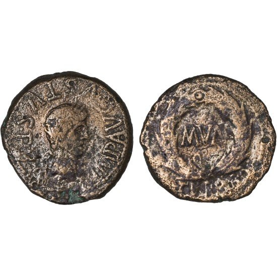 Moneda Imperio Romano As provincial Augusto 2 a.C. – 14 d.C. Moneda Imperio Romano As provincial Augusto 2 a.C. – 14 d.C.