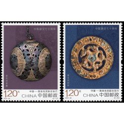 China 5666/67 2019 70 aniv. de relaciones diplomáticas entre Eslovaquia y China Emisión conjunta Objetos de los dos países MNH China 5666/67 2019 70 aniv. de relaciones diplomáticas entre Eslovaquia y China Emisión conjunta Objetos de los dos países MNH