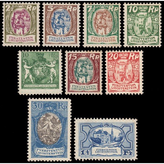 Liechtenstein 63/71 1924/27 Castillo Vaduz Vinicultor MH Liechtenstein 63/71 1924/27 Castillo Vaduz Vinicultor MH