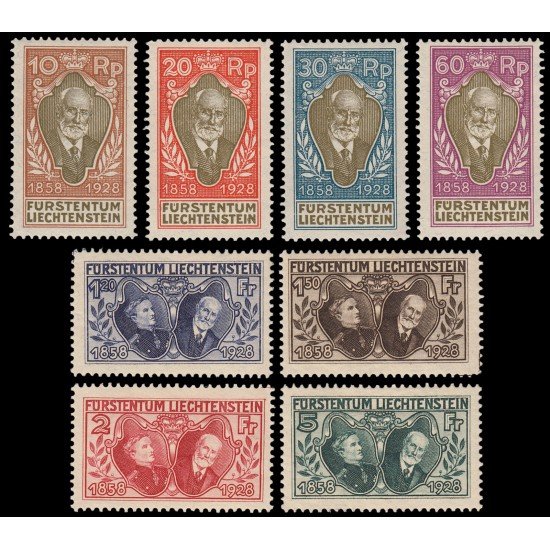Liechtenstein 82/89 1928 Jubileo Juan II MH Liechtenstein 82/89 1928 Jubileo Juan II MH