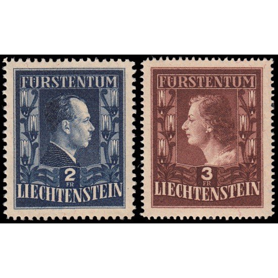 Liechtenstein 266/67 1951 Francisco José II y princesa Georgina MNH Liechtenstein 266/67 1951 Francisco José II y princesa Georgina MNH