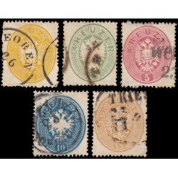 Österreich Austria 22/26 1863 Impresión en relieve Usados Österreich Austria 22/26 1863 Impresión en relieve Usados