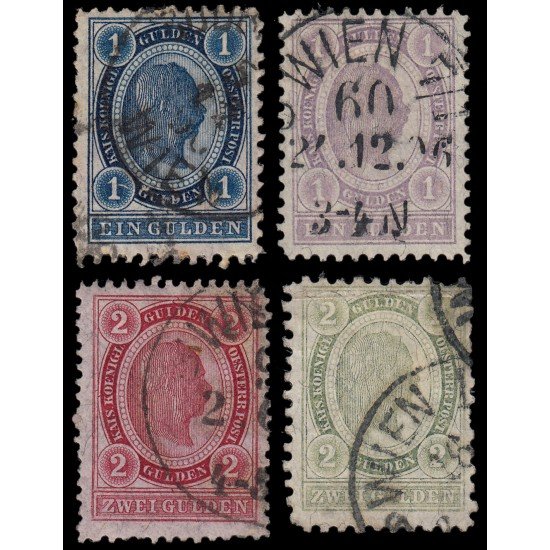 Österreich Austria 57/60 1890-96 Valor en Gulden Cifras en blanco Usados