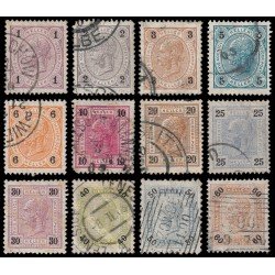 Österreich Austria 65A/76A 1899-02 Valor en Heller Cifras en negro Usados